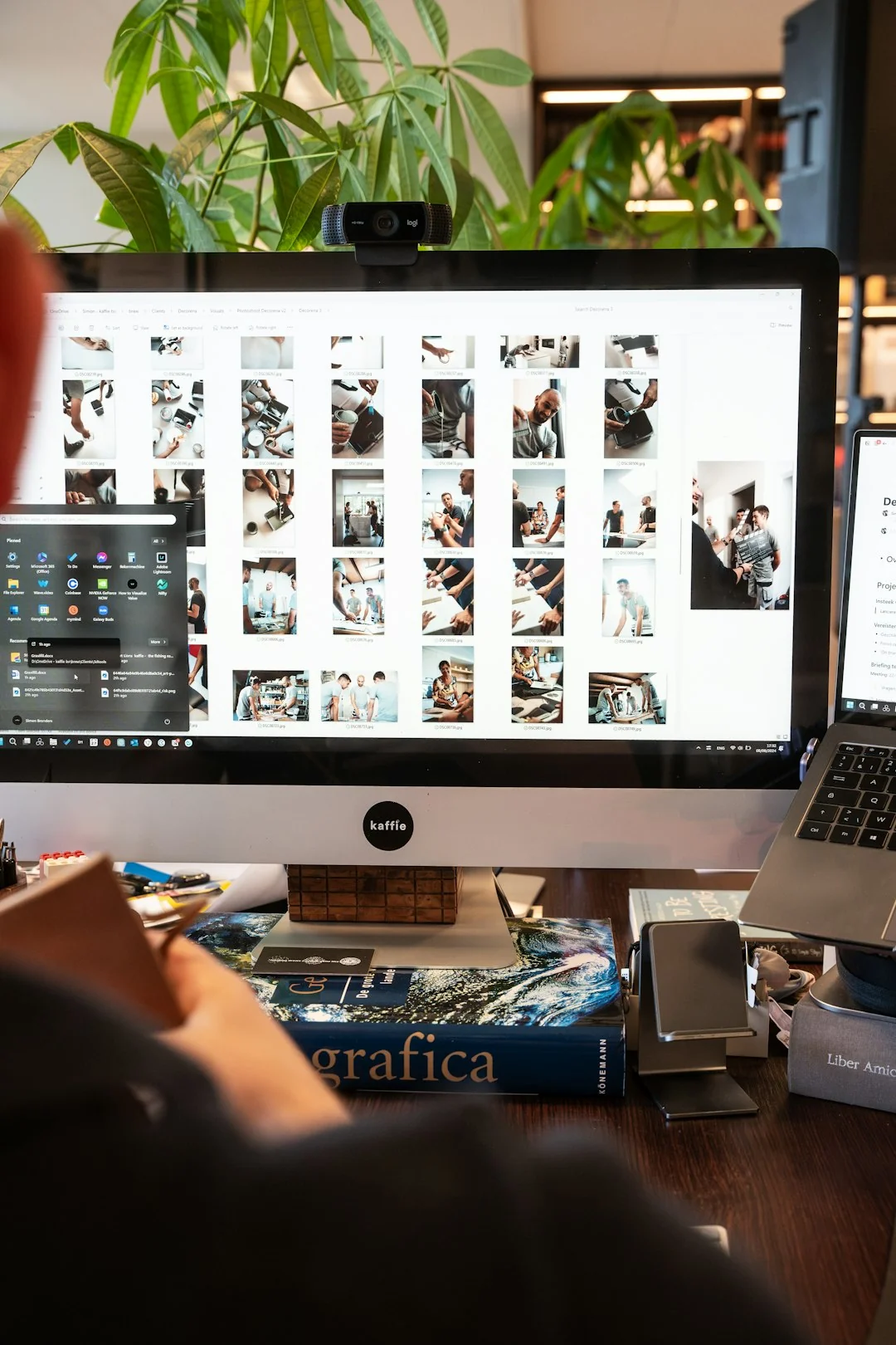 Open planner with Hashtag Campaign handwritten next to keyboard. Ideal for social media and productivity themes.